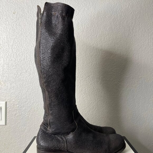 MOMA Avantgarde Brown Western High Boot Biker Motorcycle Zip Womens 9.5 US/40 EU - Picture 3 of 13